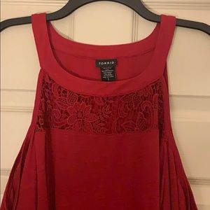 NWOT Red torrid cold shoulder top